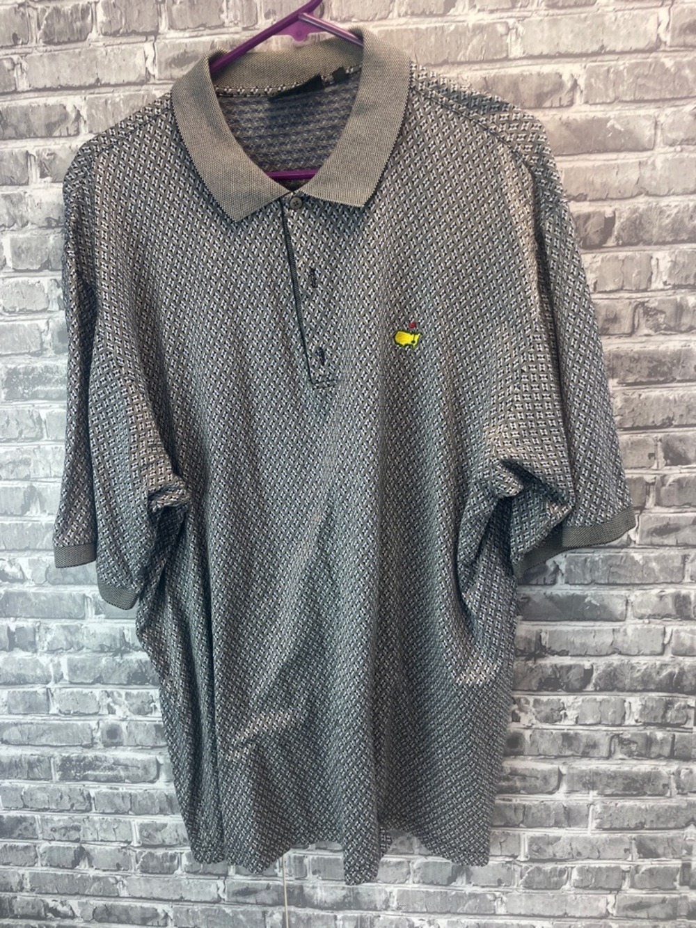 Bobby Jones Gray Patterned Polo with brown and blue Accent